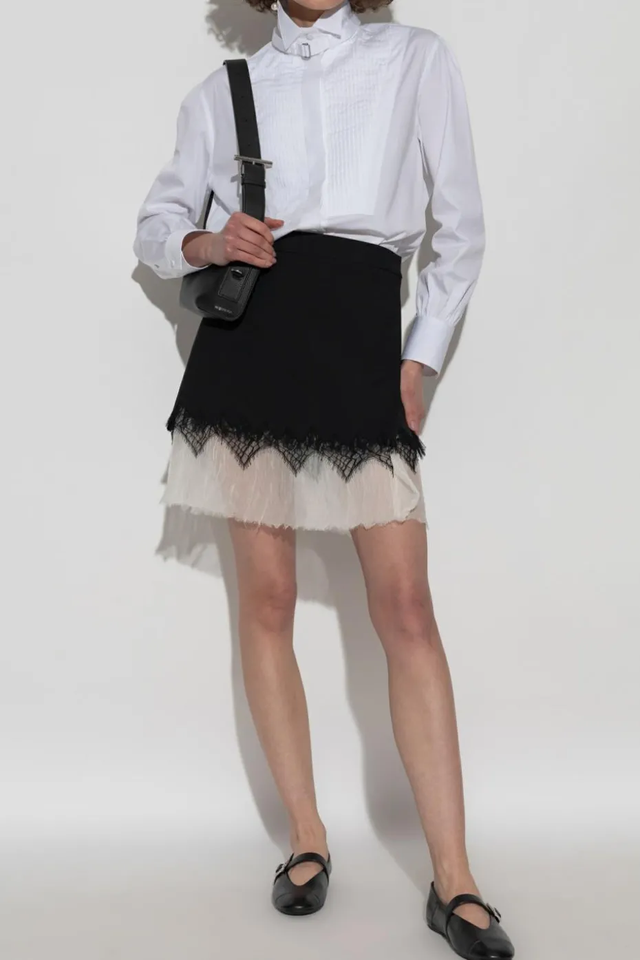 Alexander McQueen WHITE Shirt with a stand-up collar