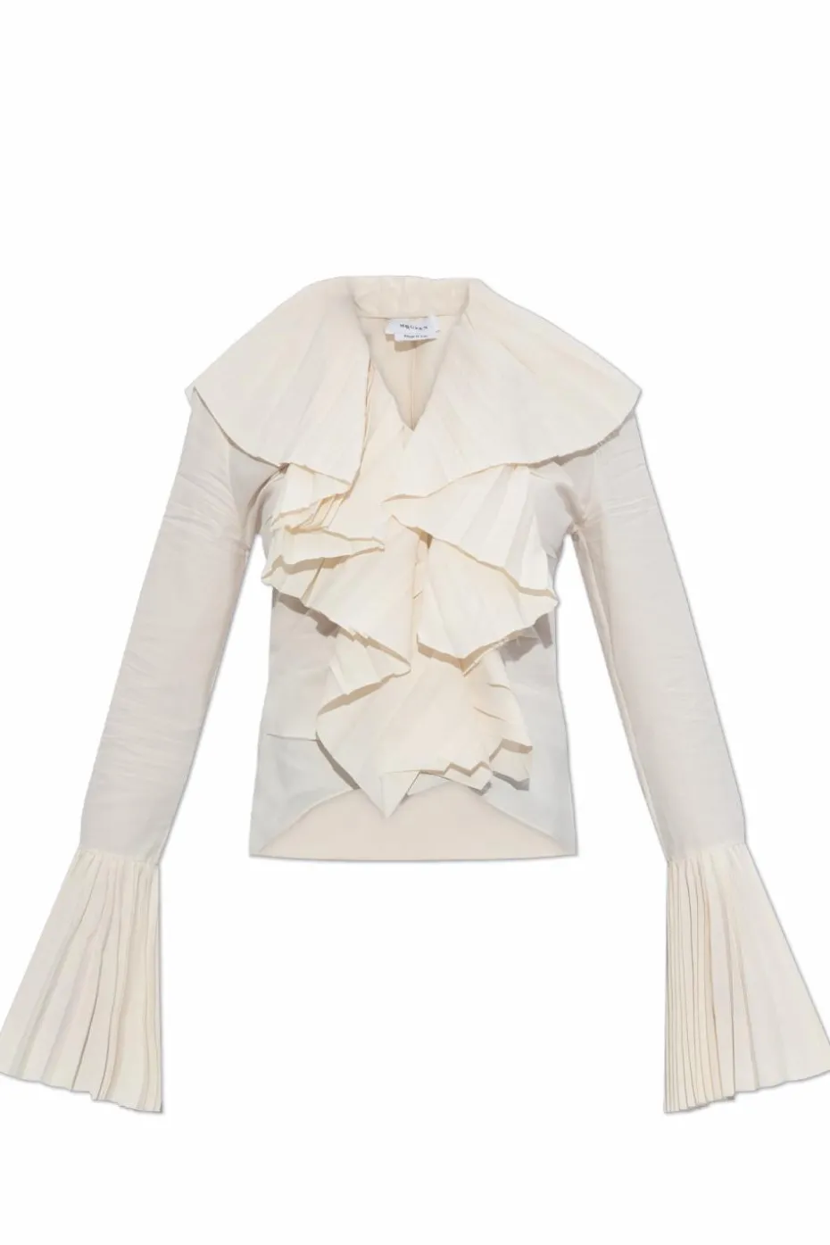 Alexander McQueen WHITE Top with pleated ruffles