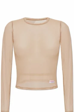 Alexander Wang beige Lingerie top with long sleeves