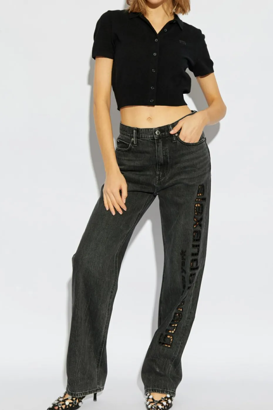 Alexander Wang BLACK Jeans with logo