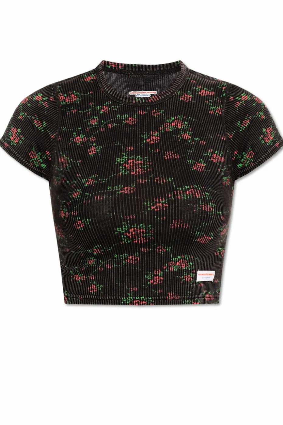 Alexander Wang BLACK Lingerie T-shirt with floral motif