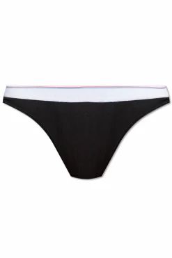 Alexander Wang BLACK Thong with logo