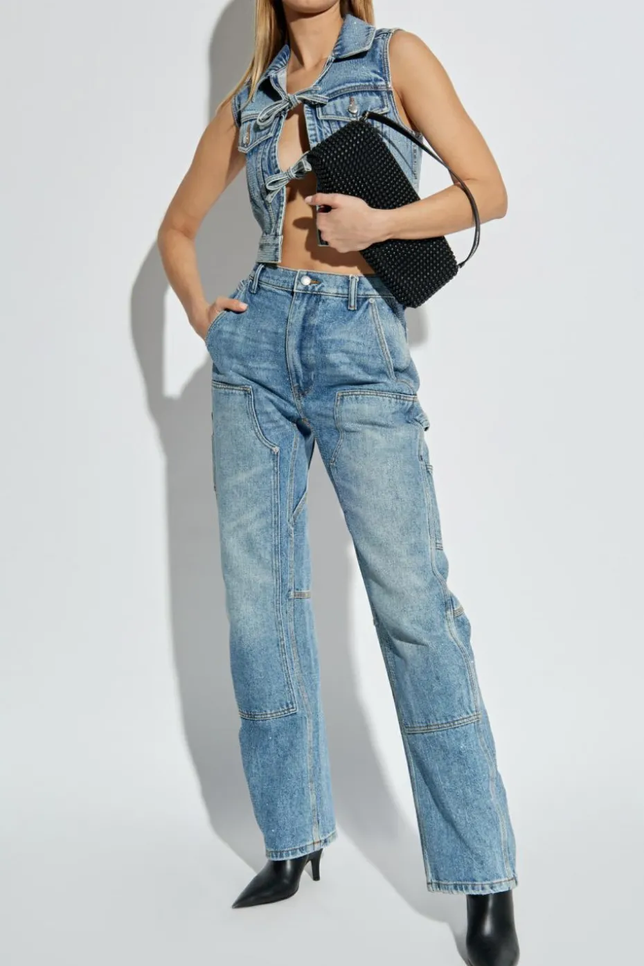 Alexander Wang BLUE High-waisted jeans