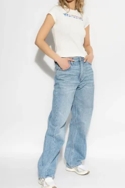 Alexander Wang BLUE Jeans with printed logo