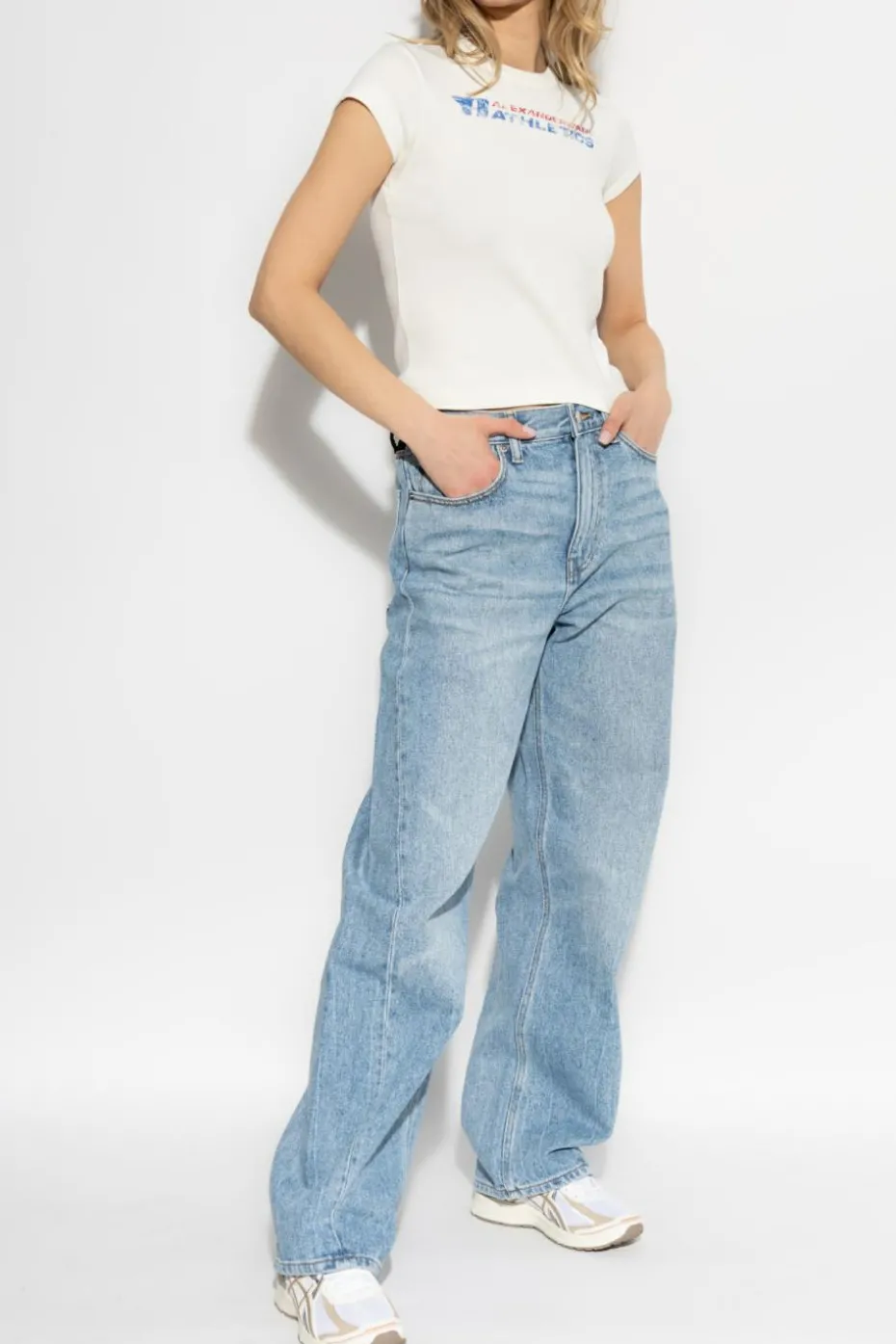 Alexander Wang BLUE Jeans with printed logo