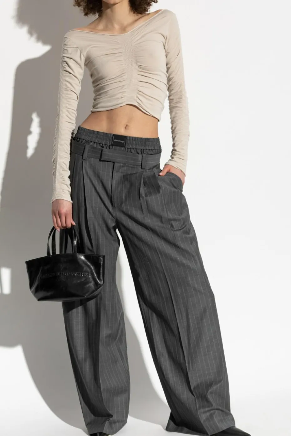 Alexander Wang cream Draped top