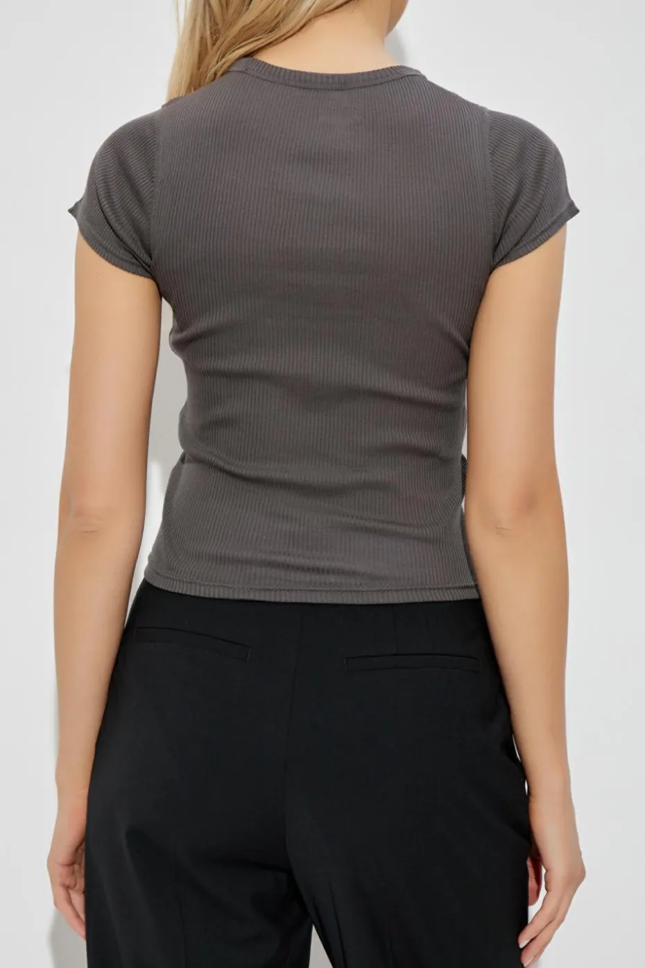 Alexander Wang GREY Lingerie top with short sleeves