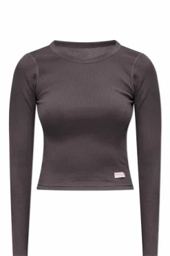 Alexander Wang GREY Long-sleeve lingerie top