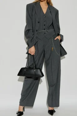 Alexander Wang GREY Plaid pattern trousers