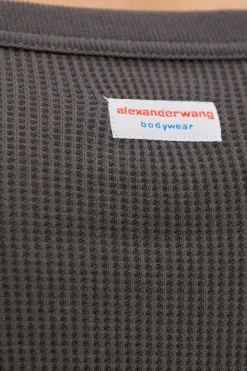 Alexander Wang GREY Ribbed slip dress with spaghetti straps