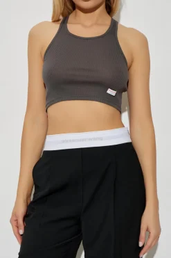 Alexander Wang GREY Short sleeveless lingerie top