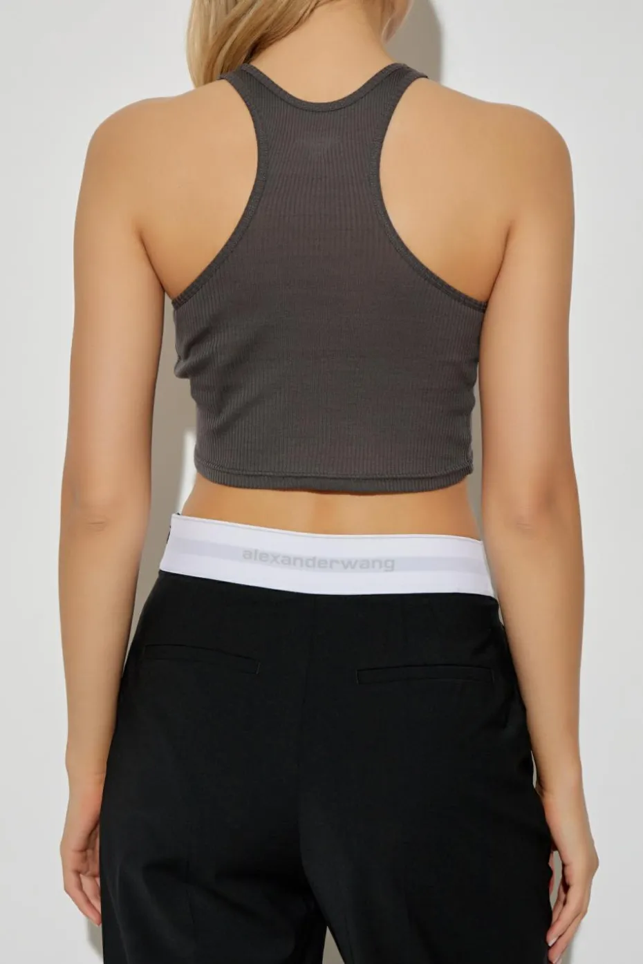 Alexander Wang GREY Short sleeveless lingerie top