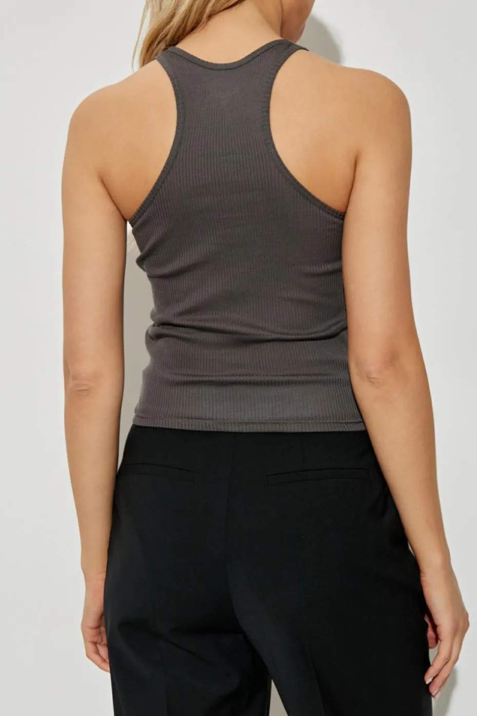 Alexander Wang GREY Sleeveless lingerie top