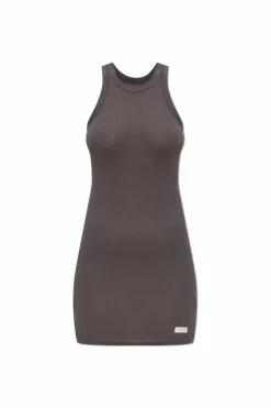 Alexander Wang GREY Sleeveless ribbed slip dress