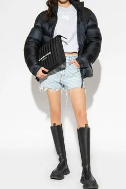 Alexander Wang light blue Denim shorts with logo