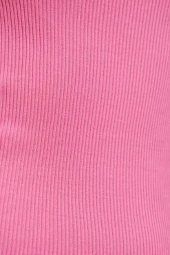 Alexander Wang PINK Ribbed slip dress with short sleeves