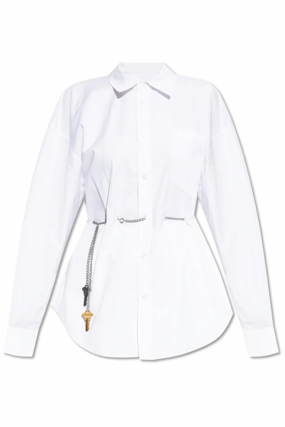 Alexander Wang WHITE Shirt with decorative chain at the waist