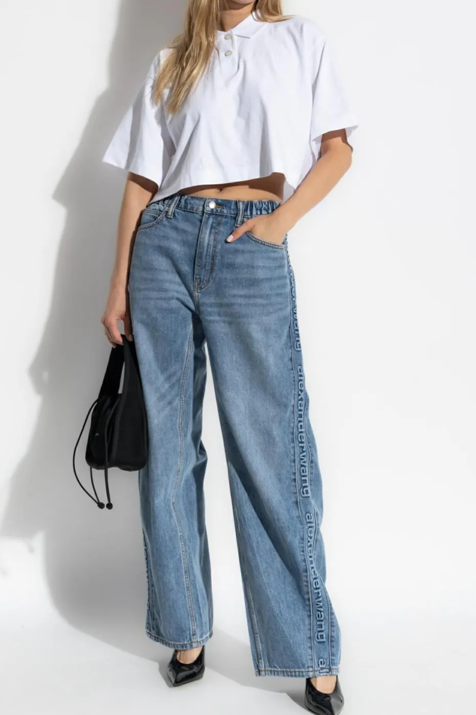Alexander Wang WHITE Short loose-fit polo