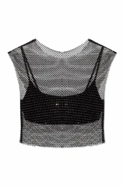 AllSaints BLACK āCalytrixā sparkling crop top