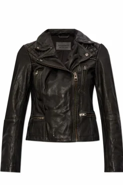 AllSaints BLACK 'Cargo' Leather jacket