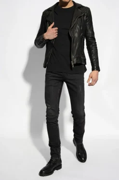 AllSaints BLACK ‘Conroy’ leather jacket