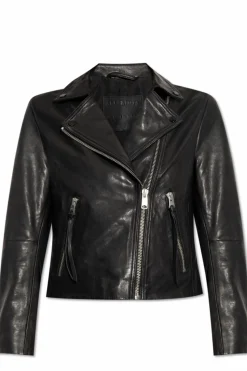 AllSaints BLACK ‘Dalby’ leather jacket