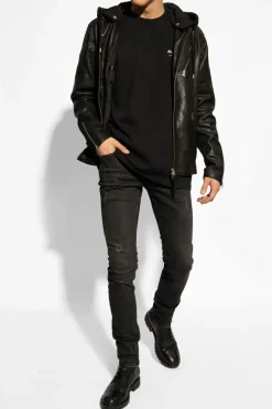AllSaints BLACK ‘Harwood’ leather jacket