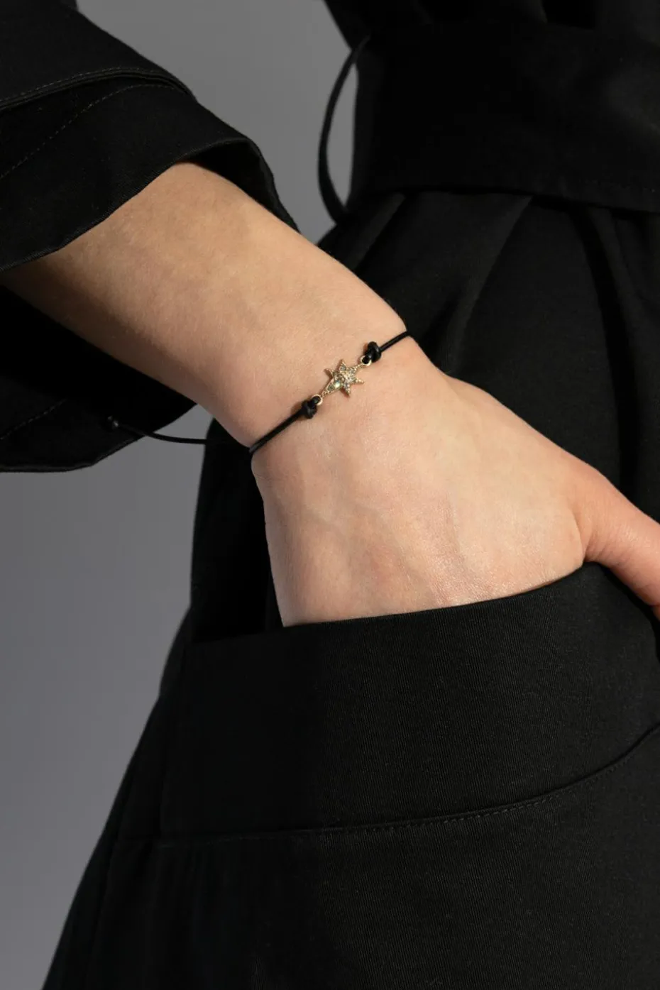 AllSaints BLACK Leather bracelet