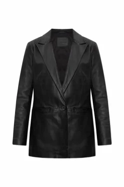 AllSaints BLACK Leather blazer `Deri`