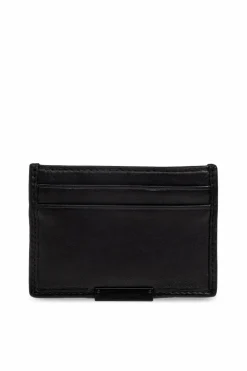 AllSaints BLACK Leather card holder Dove