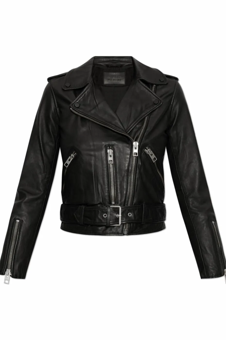 AllSaints BLACK Leather jacket Balfern