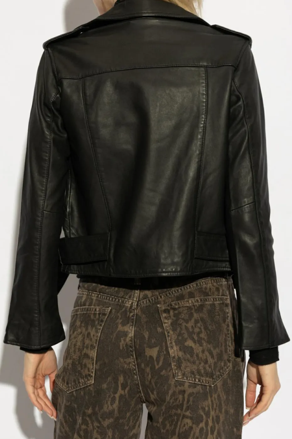 AllSaints BLACK Leather jacket Balfern