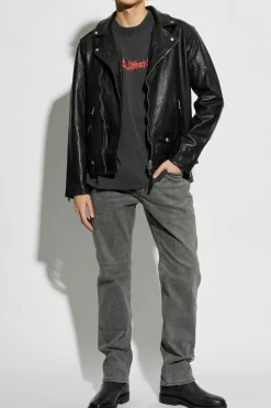 AllSaints BLACK Leather jacket Milo