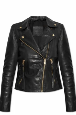AllSaints BLACK Leather jacket Dalby