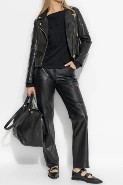 AllSaints BLACK Leather jacket Dalby