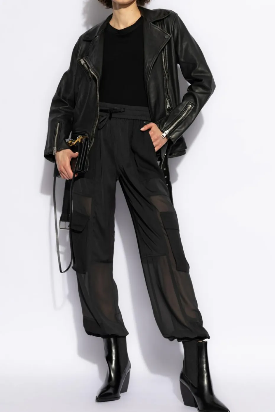 AllSaints BLACK Leather jacket 'Billie'
