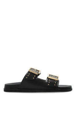 AllSaints BLACK Leather slides "Magda"
