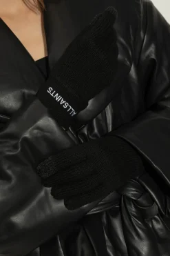 AllSaints BLACK Logo gloves
