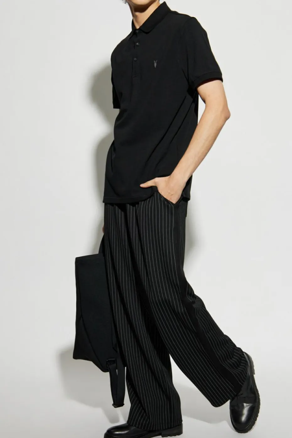 AllSaints BLACK Polo Reform
