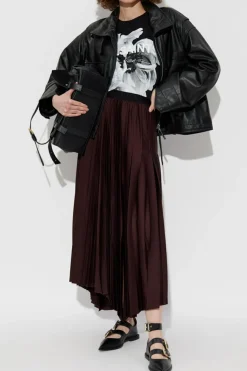 AllSaints BURGUNDY Pleated skirt "Jax"