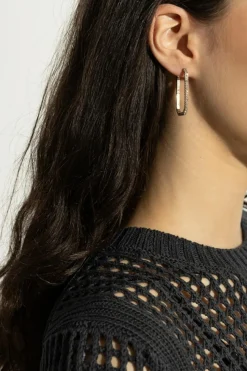 AllSaints GOLD Earrings with shimmering crystals