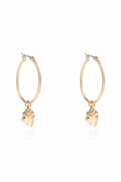 AllSaints GOLD Earrings with heart-shaped pendant