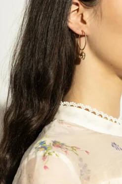 AllSaints GOLD Earrings with heart-shaped pendant