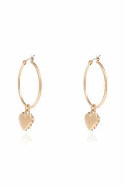 AllSaints GOLD Earrings with heart-shaped pendant