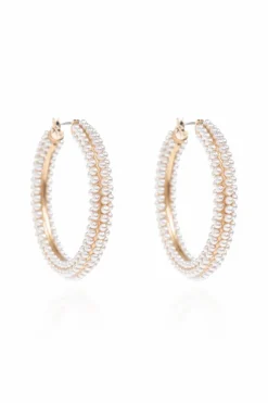 AllSaints GOLD Round earrings with pearls