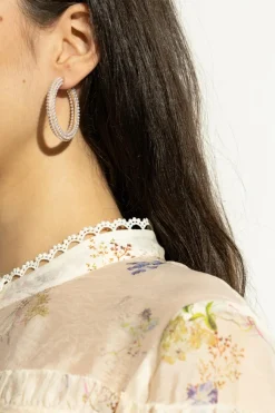 AllSaints GOLD Round earrings with pearls