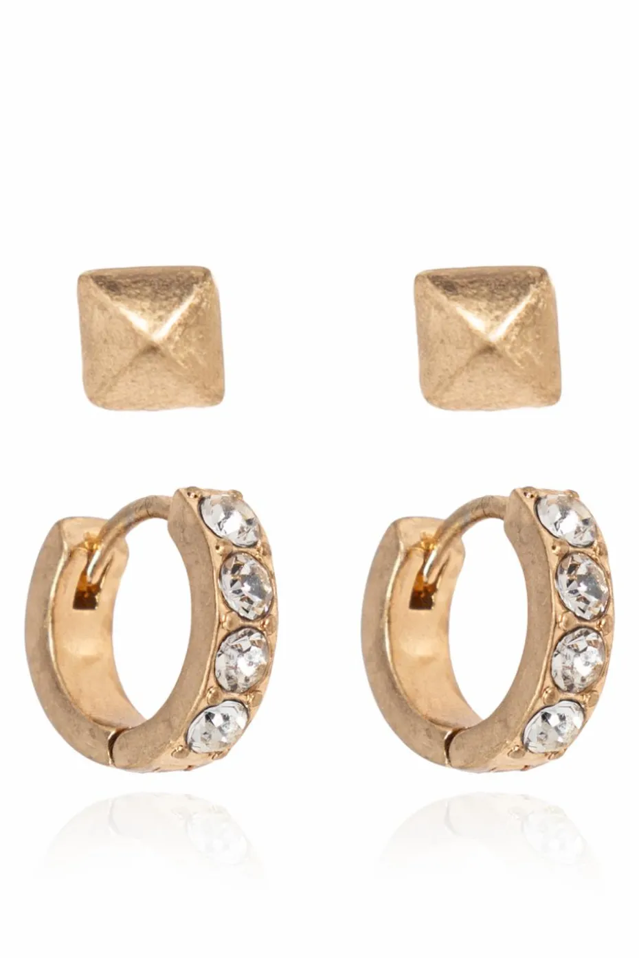 AllSaints GOLD Set of Two Pairs of Earrings
