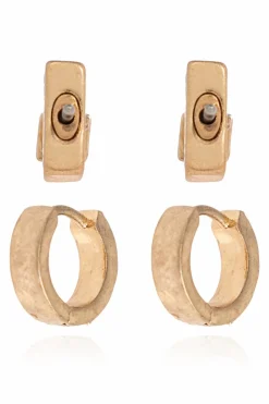 AllSaints GOLD Set of Two Pairs of Earrings