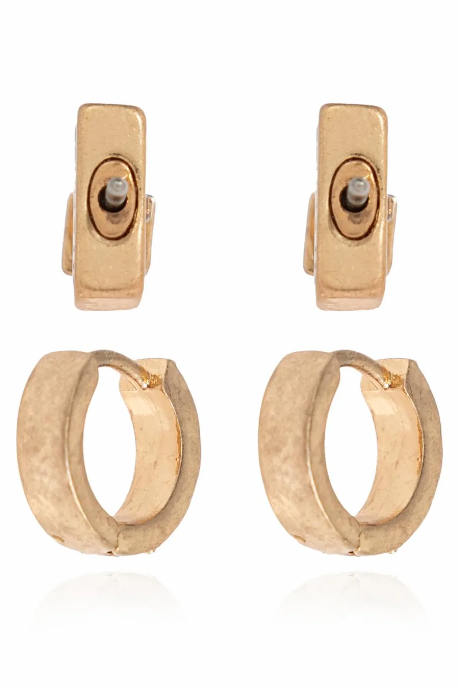 AllSaints GOLD Set of Two Pairs of Earrings