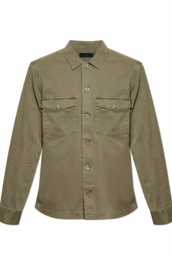 AllSaints GREEN Spotter shirt with vintage effect